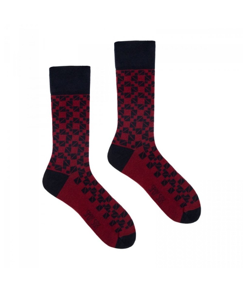 E-shop Spox Sox Burgundy mosaic Ponožky