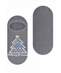 Steven 132 vánoční strom šedé Dámské kotníkové ponožky