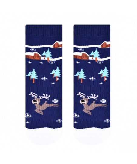 Steven 014 vánoční stromy tmavě modré Dětské ponožky