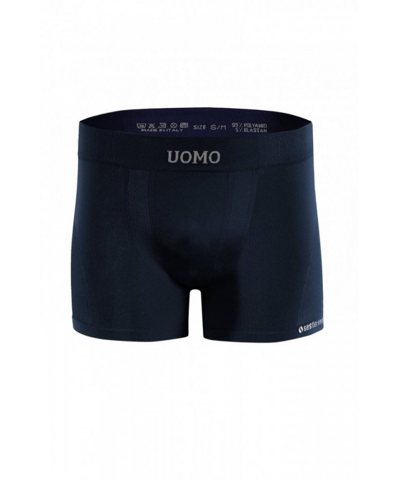 E-shop Sesto Senso Solar tmavě modré Pánské boxerky bezešvé