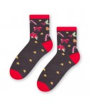 Steven 136 021 vánoční dekorace grafitové Dámské ponožky