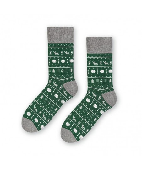 Steven 136 073 zelené norský vzor Pánské ponožky