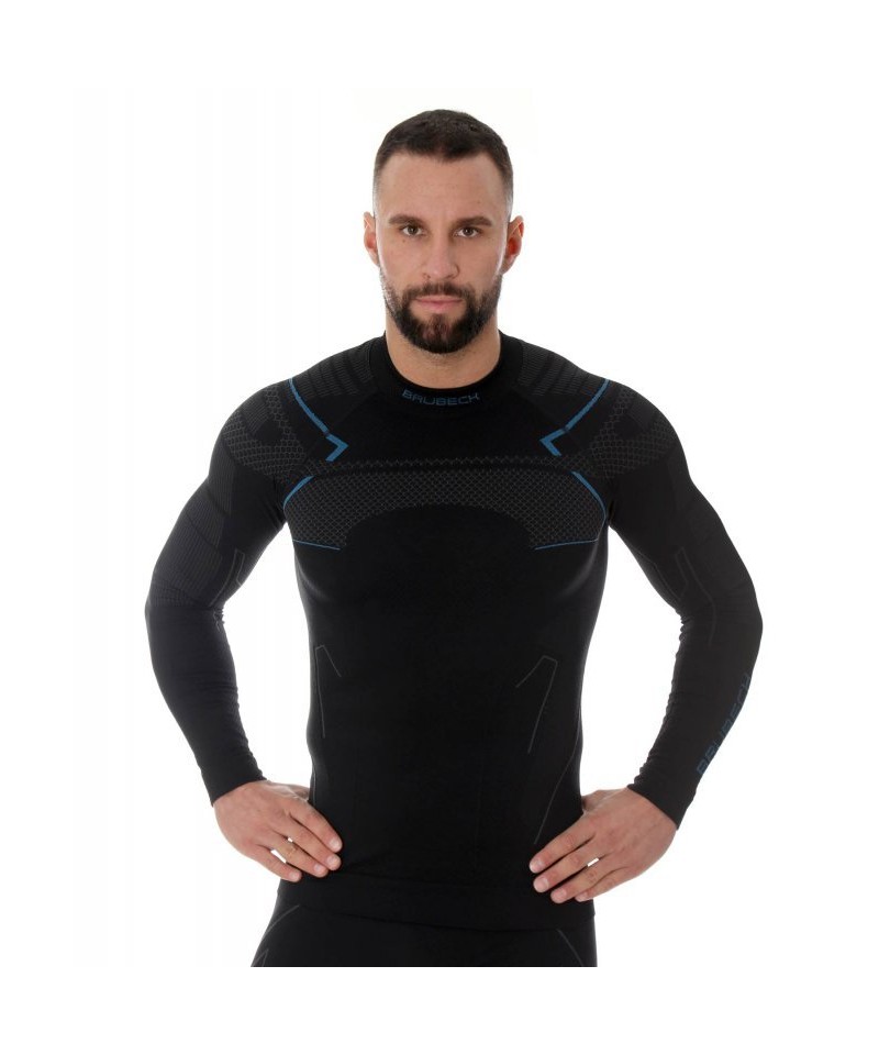 E-shop Brubeck Thermo LS13040A černo-modré Termoaktivní tričko