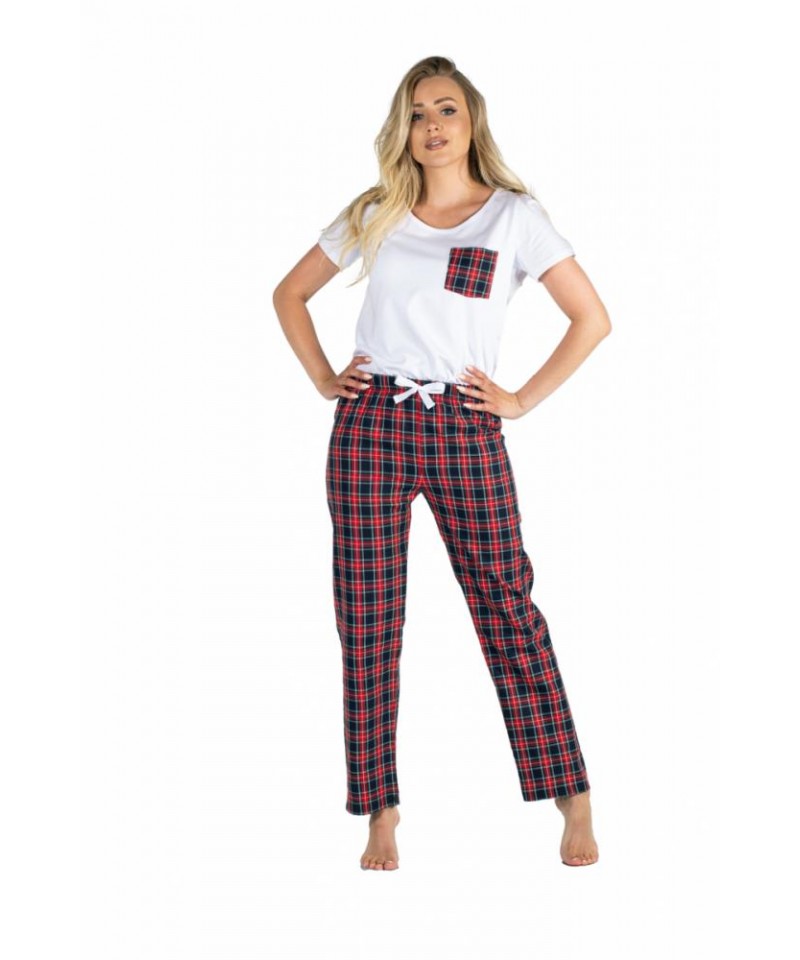 E-shop Momenti Per Me Vivienne White-Red Dámské pyžamo