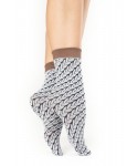 Fiore Cute Knit G 1136 bílo-hnědé Dámské ponožky