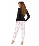 Donna Flamingo černé dlouhé kalhoty Dámské pyžamo