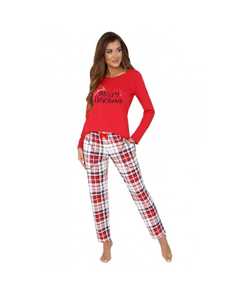 Donna Merry červená dlouhé kalhoty Dámské pyžamo