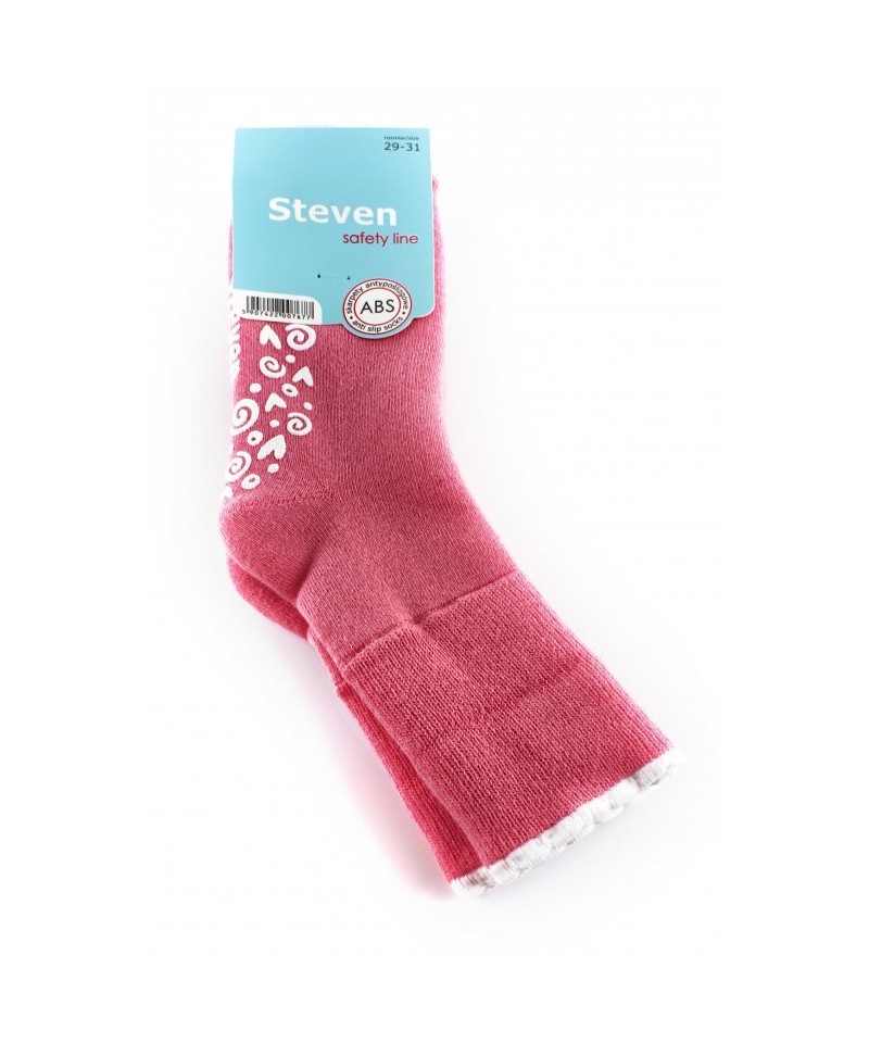 Steven 038 ABS růžovo-bílé Ponožky