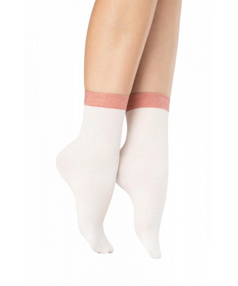 E-shop Fiore Biscuitt 60 Den Ecru-Pink Dámské ponožky