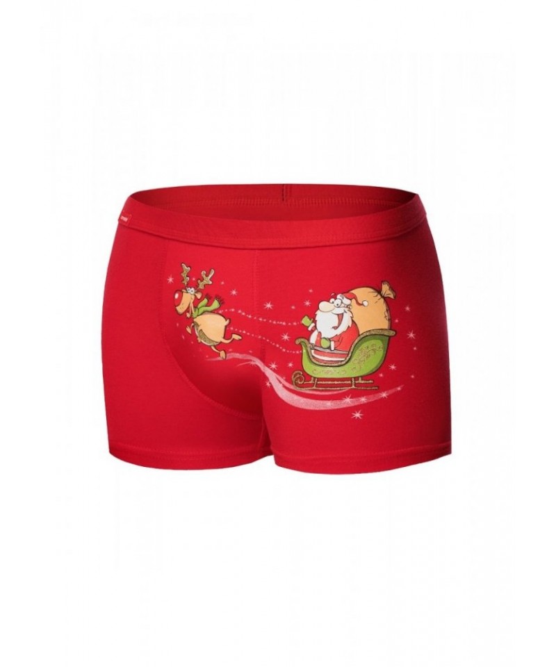 E-shop Cornette Santa's Sleigh 007/67 Red Pánské boxerky