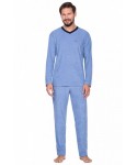 Regina 592 světle modré Pánské pyžamo