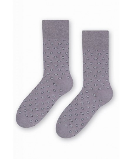 Steven 056 156 vzor světle šedé Pánské ponožky