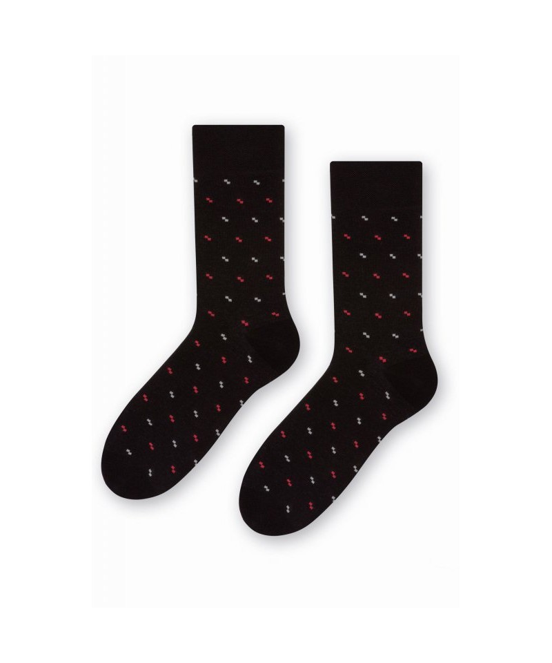 E-shop Steven 056 197 vzor černé Oblekové ponožky