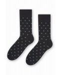 Steven 056 194 vzor černé Oblekové ponožky