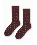 Steven 056 195 vzor hnědé Oblekové ponožky