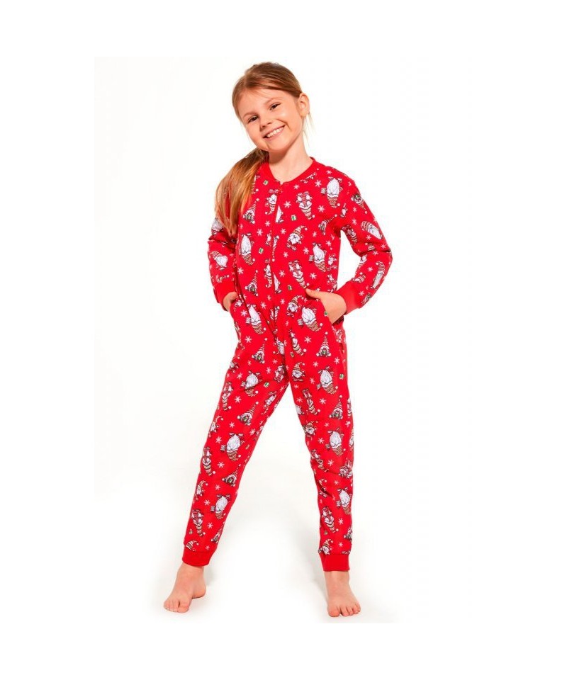 Cornette overal Gnomes2 954/162 kids červené Dívčí pyžamo