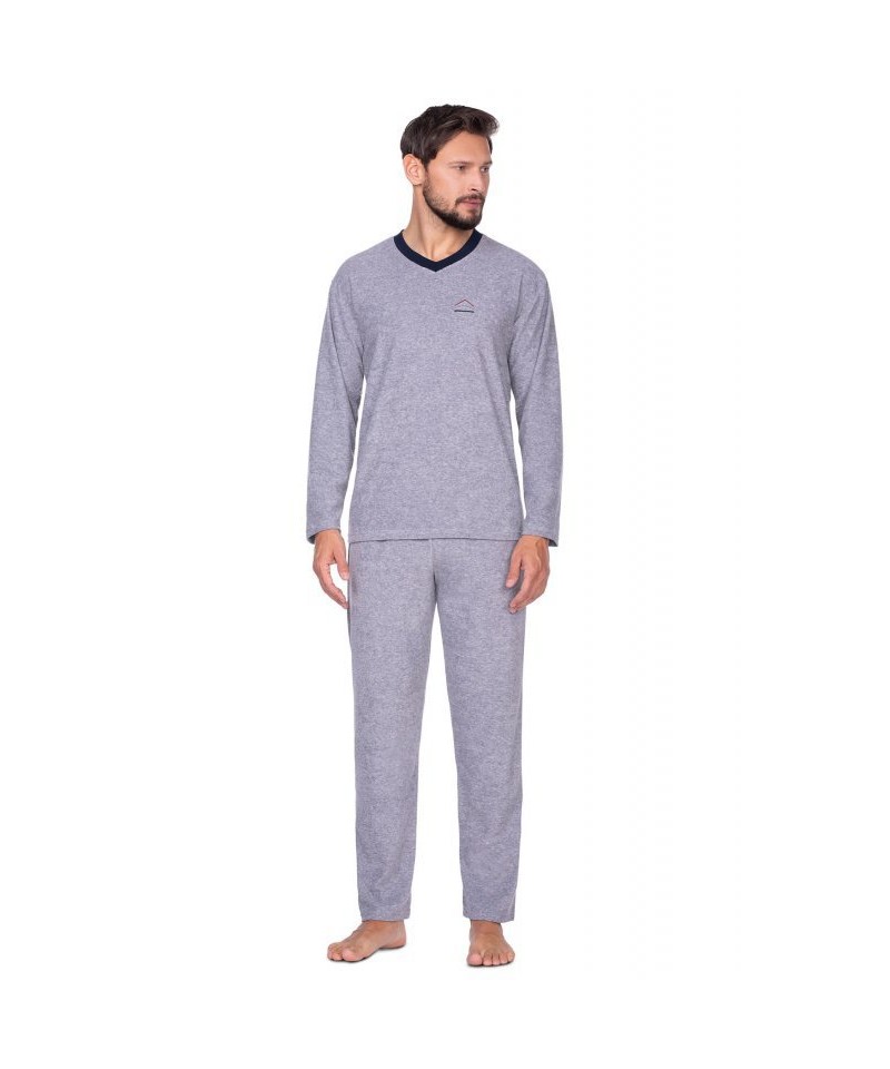 E-shop Regina 592 tmavě melanžové melange plus Pánské pyžamo