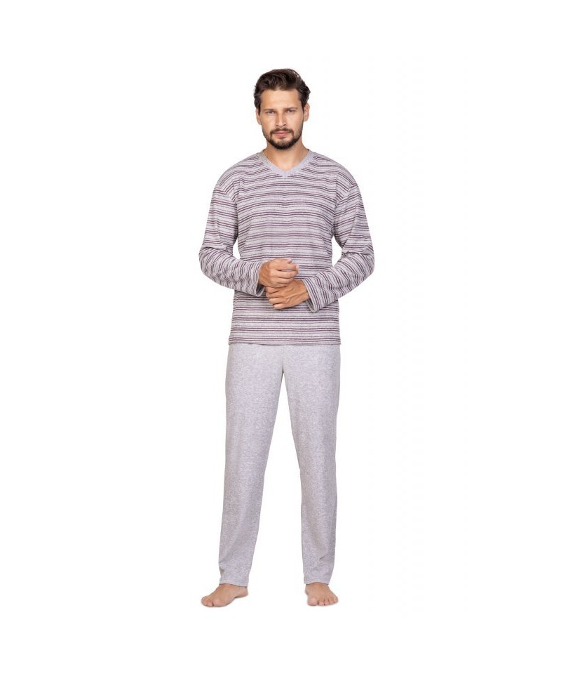 E-shop Piżama 589 hnědé Pánské pyžamo
