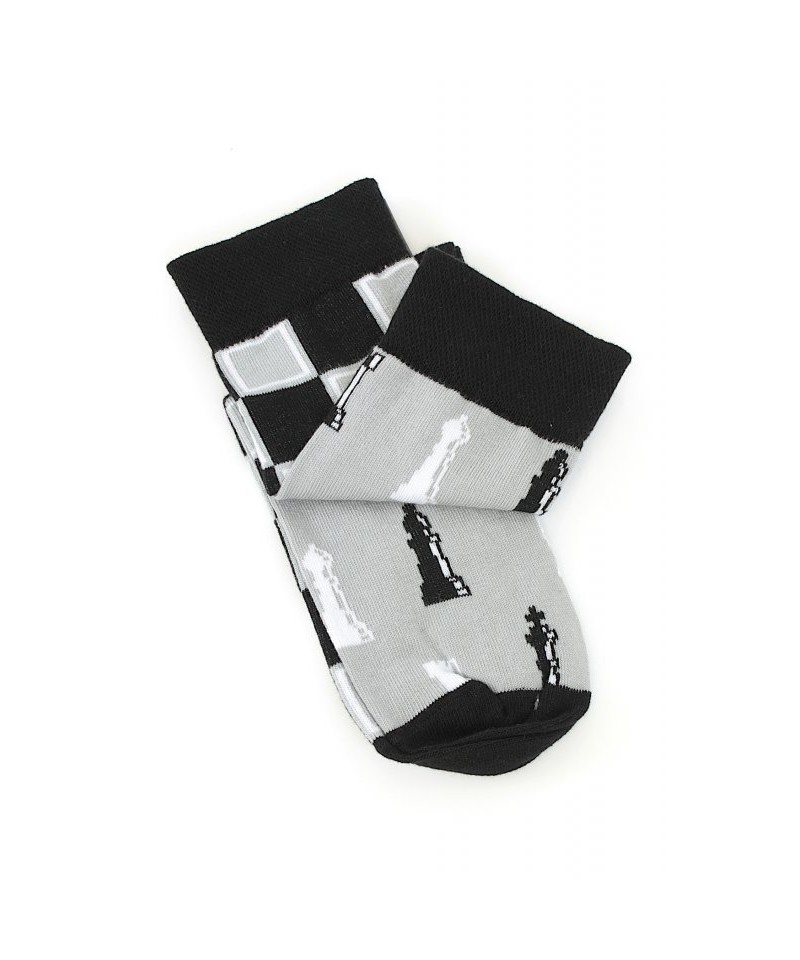 E-shop Skarpol 80 szachy černé Pánské ponožky