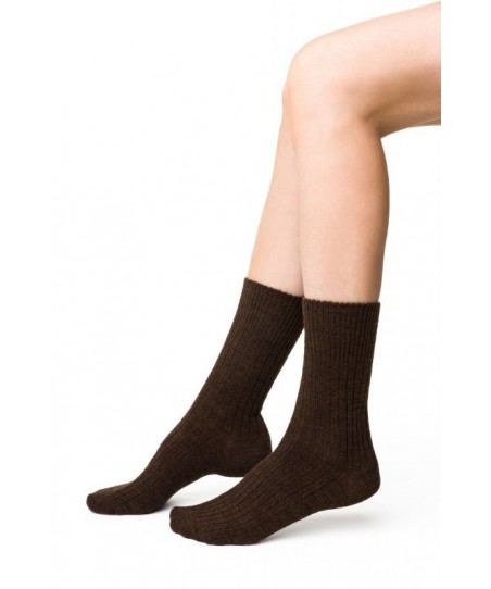 Steven 044 melanž tmavě hnědé vlněné alpaka Ponožky