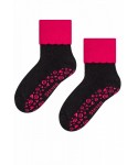 Steven 038 grafitovo-červené ABS Dětské ponožky