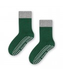 Steven 038 zeleno-šedé ABS Dětské ponožky