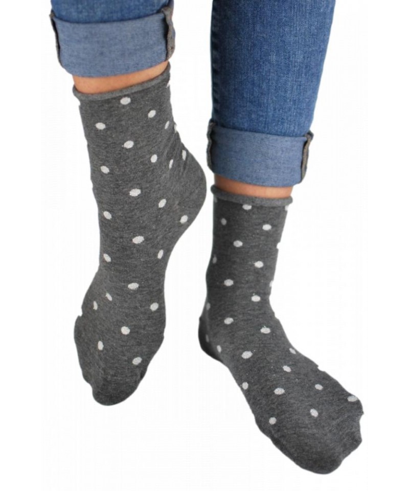 E-shop Noviti SB015 netlakové puntíky Lurex Dámské ponožky