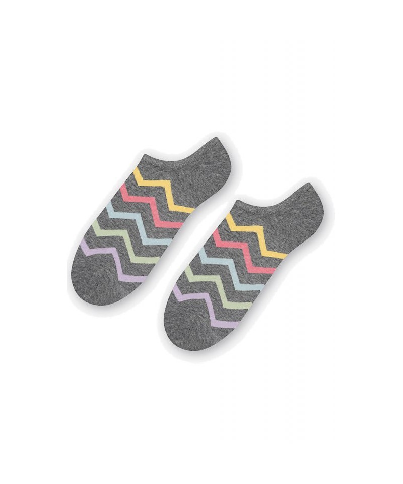 More 113 031 Zigzag šedé Dámské kotníkové ponožky