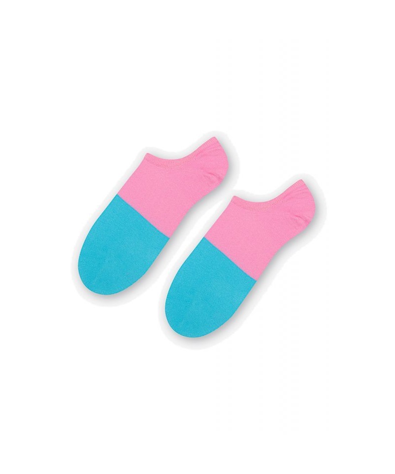 More 113 035 Two colours tyrkysové/růžové Dámské kotníkové ponožky