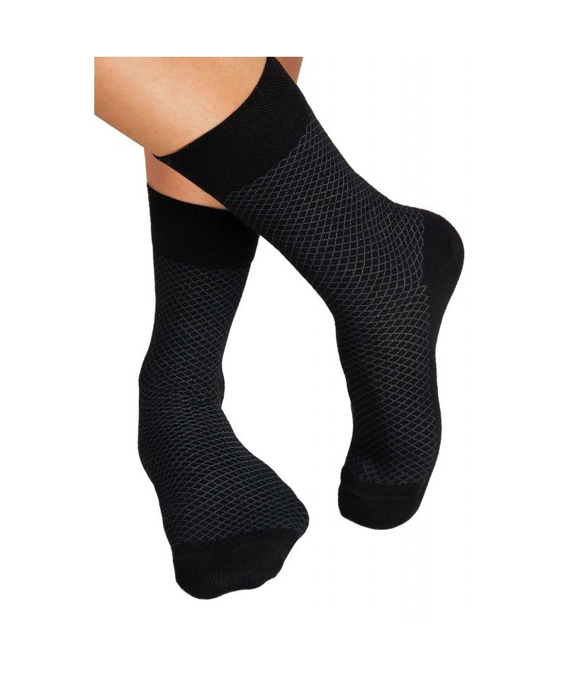 E-shop Noviti SB 004 01 kosočtverce černé Pánské ponožky