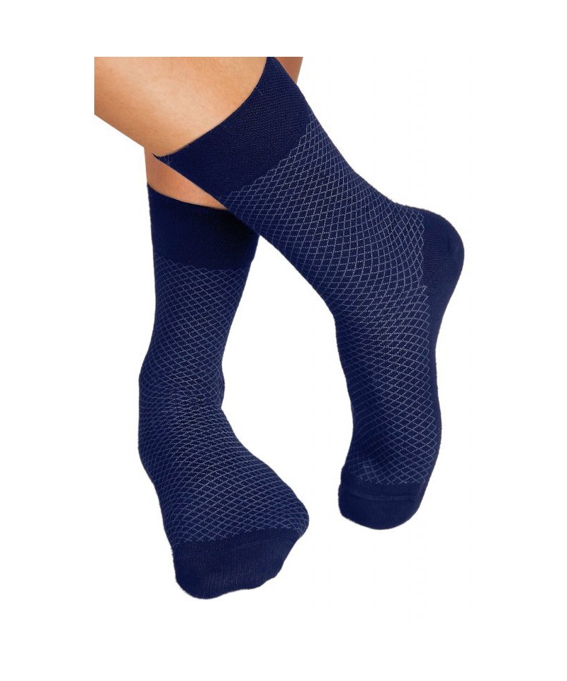 Noviti SB 004 02 kosočtverce tmavě modré Pánské ponožky