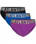Atlantic 130 3-pak modré/fialové/černé Pánské slipy