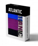 Atlantic 130 3-pak modré/fialové/černé Pánské slipy