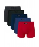 Atlantic 002 5-pak ind/kha/červené/modré/grf Pánské boxerky