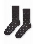 Steven 056 184 vzor grafitové Oblekové ponožky