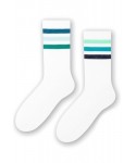 More 081 009 proužky bílo-mořské Dámské ponožky