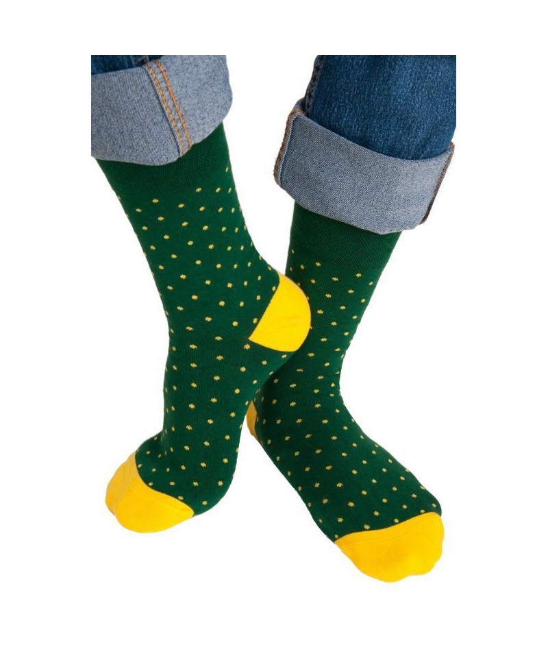 E-shop Noviti SB 003 U 06 puntíky zelené Pánské ponožky
