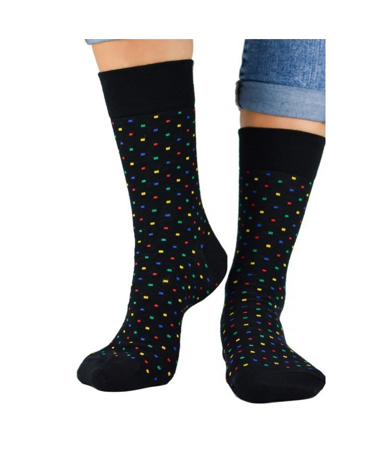 E-shop Noviti SB 002 U 07 puntíky černé Pánské ponožky