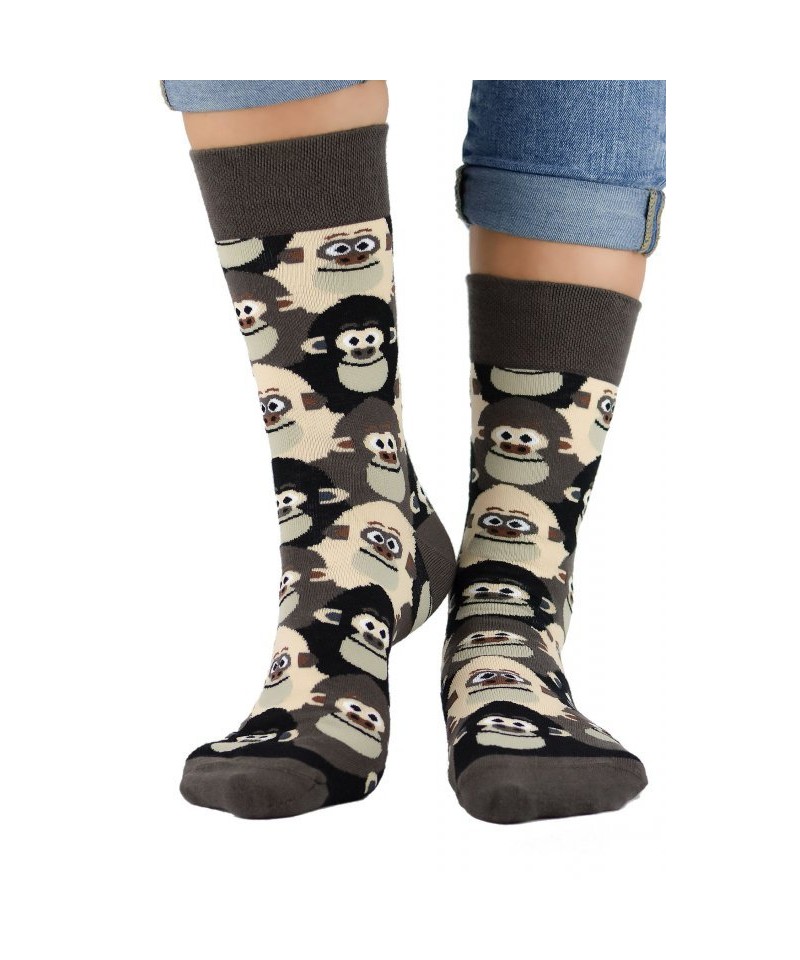 E-shop Noviti SB 002 U 08 opice hnědé Pánské ponožky