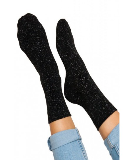Noviti SB 012 W 02 lurex černo-střibrné Dámské ponožky