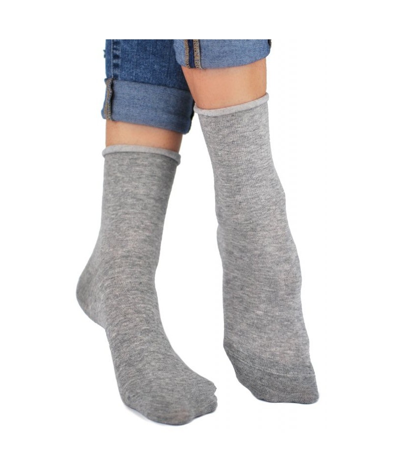 E-shop Noviti SB 014 W 04 světle melanžové Dámské ponožky