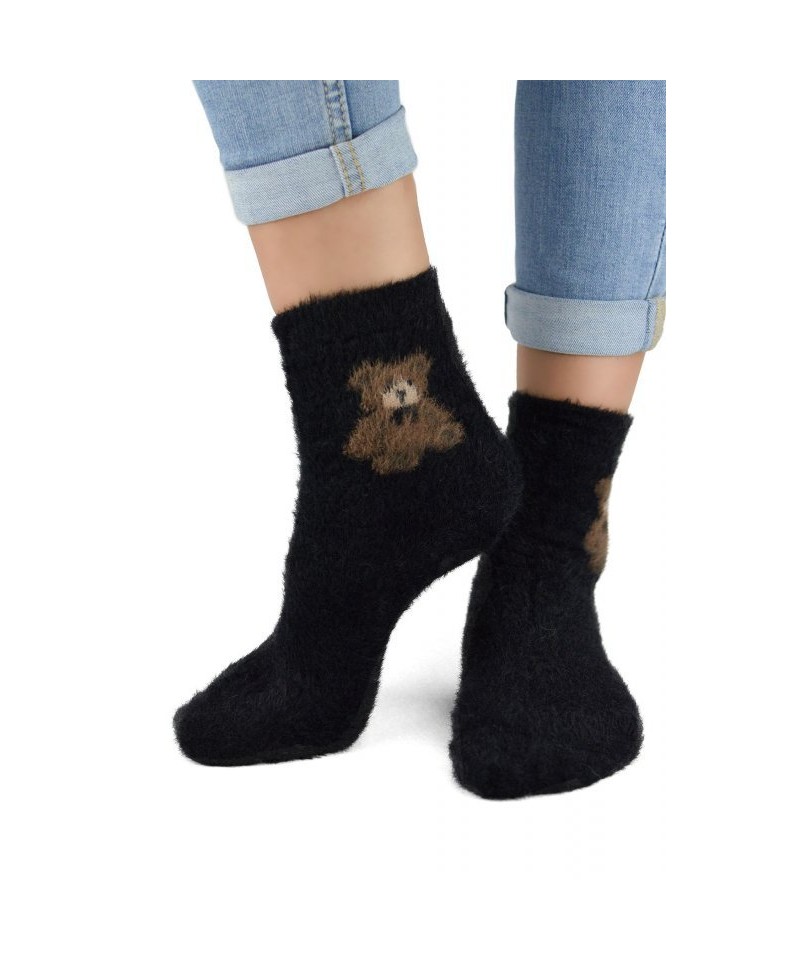 E-shop Noviti SB 031 W 02 medvídek černé Dámské ponožky