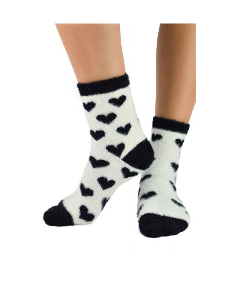 E-shop Noviti SB 033 W 03 srdce krémové Dámské ponožky