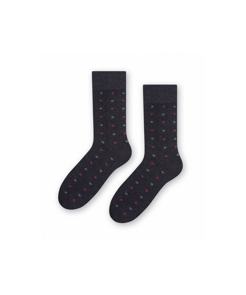 E-shop Steven 056 221 vzor grafitové Pánské oblekové ponožky