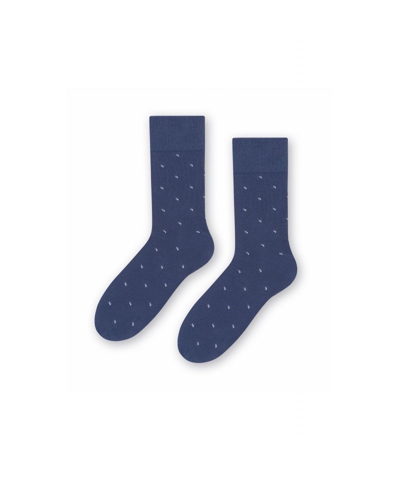 E-shop Steven 056 227 vzor tmavě modré Pánské oblekové ponožky