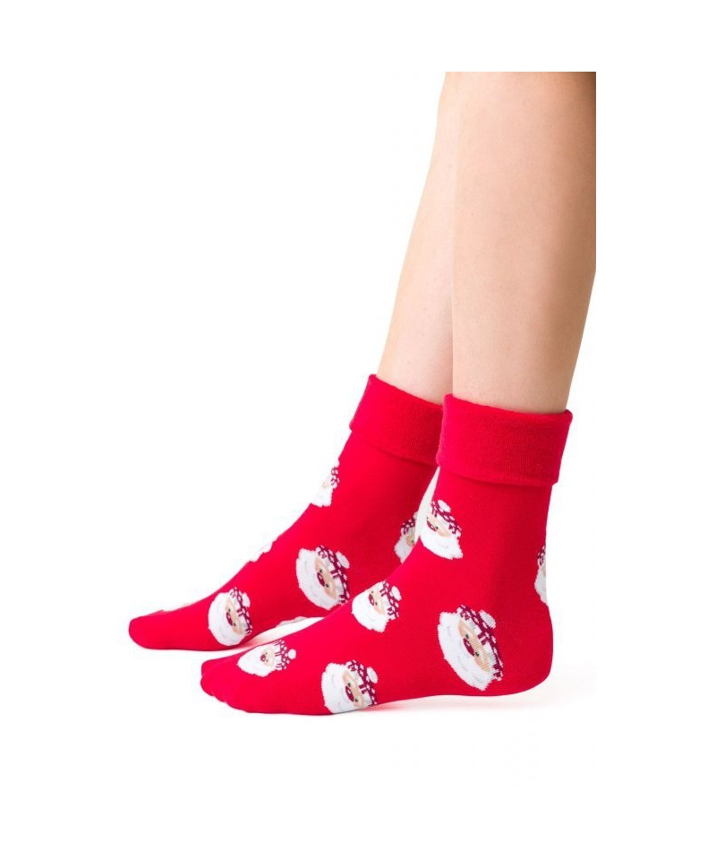 E-shop Steven 030 047 Mikuláš červené Dámské ponožky
