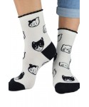 Noviti SB 048 G 03 kočky bílé Dámské ponožky