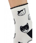 Noviti SB 048 G 03 kočky bílé Dámské ponožky