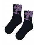 Noviti SB 049 W 02 květina černé Dámské ponožky