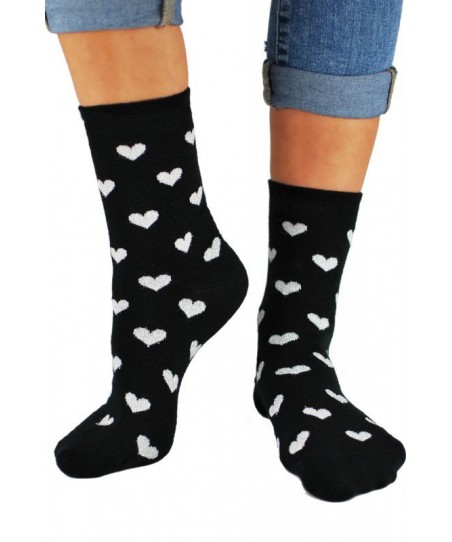 Noviti SB 026 W 01 stříbrné srdce černé Dámské ponožky